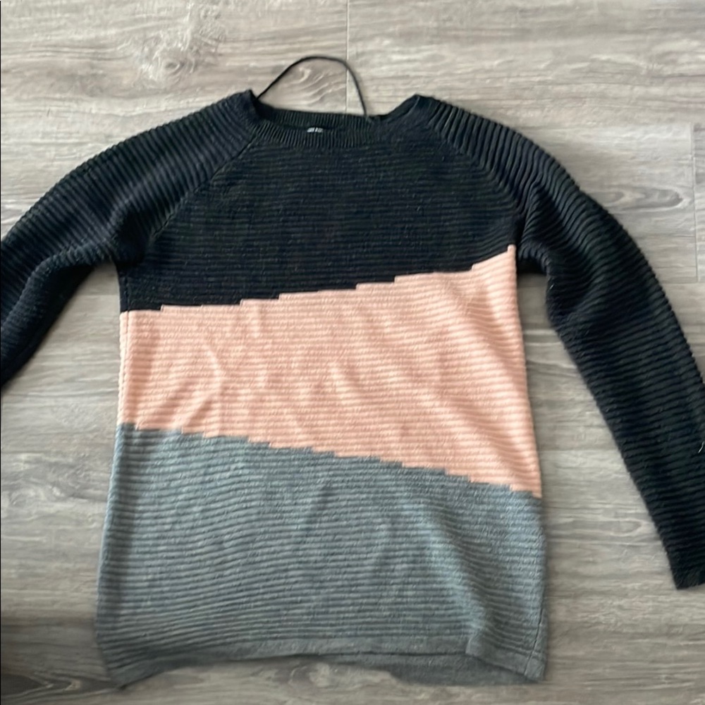 Vero moda Colorblock Sweater - Black, Pink, and Gray